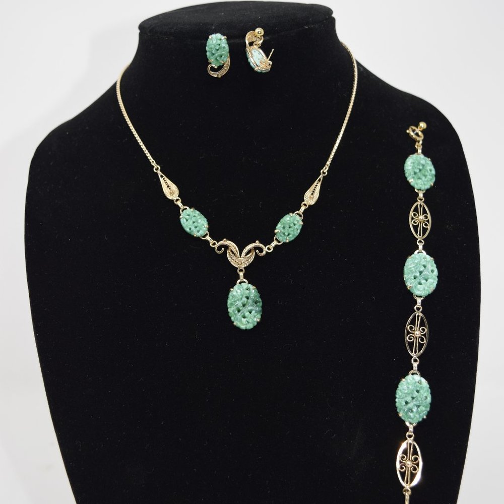 Vintage Van Dell Gold Filled Necklace, Bracelet, Earring Set